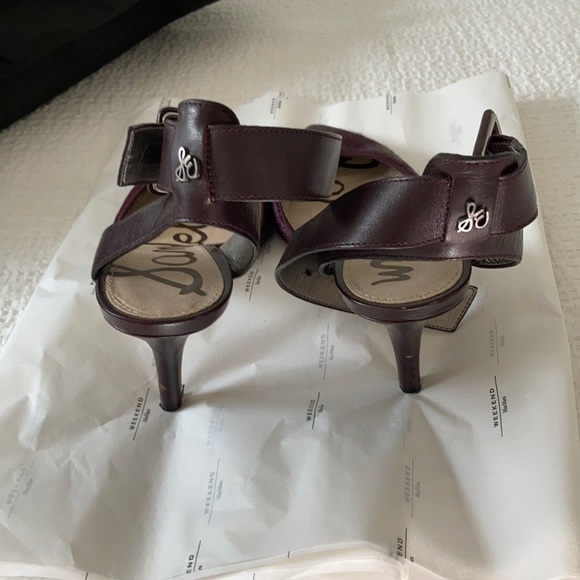 Sam Edelman calf hair Merlot heels - Picture 3 of 3